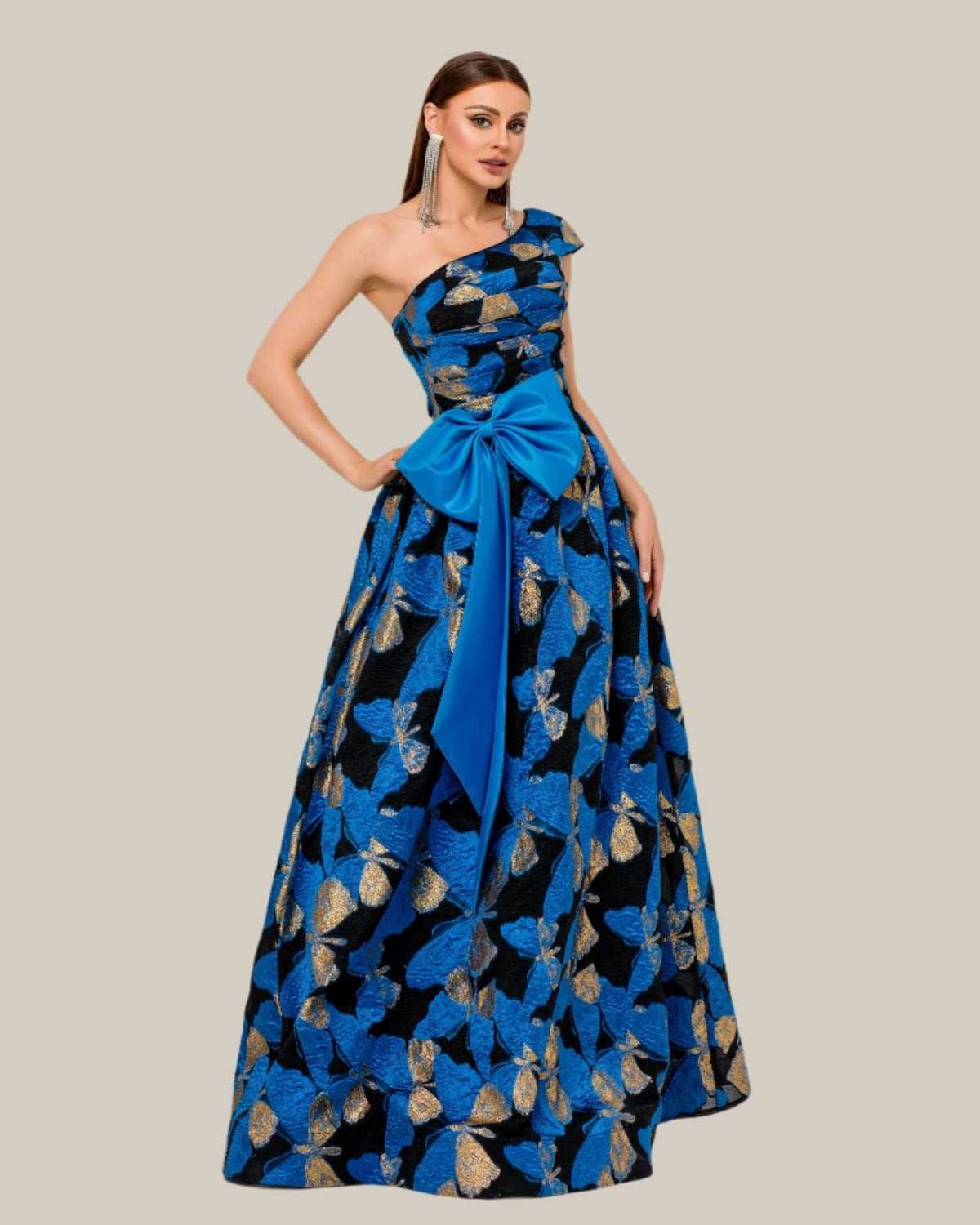 Vestido de Festa Longo Azul Royal Agatha Amallu Oficial