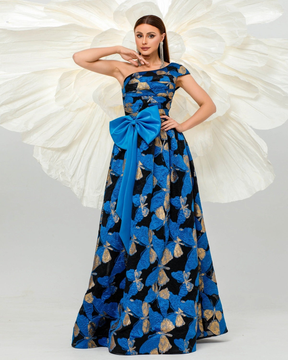 Vestido de Festa Longo Azul Royal Agatha Amallu Oficial