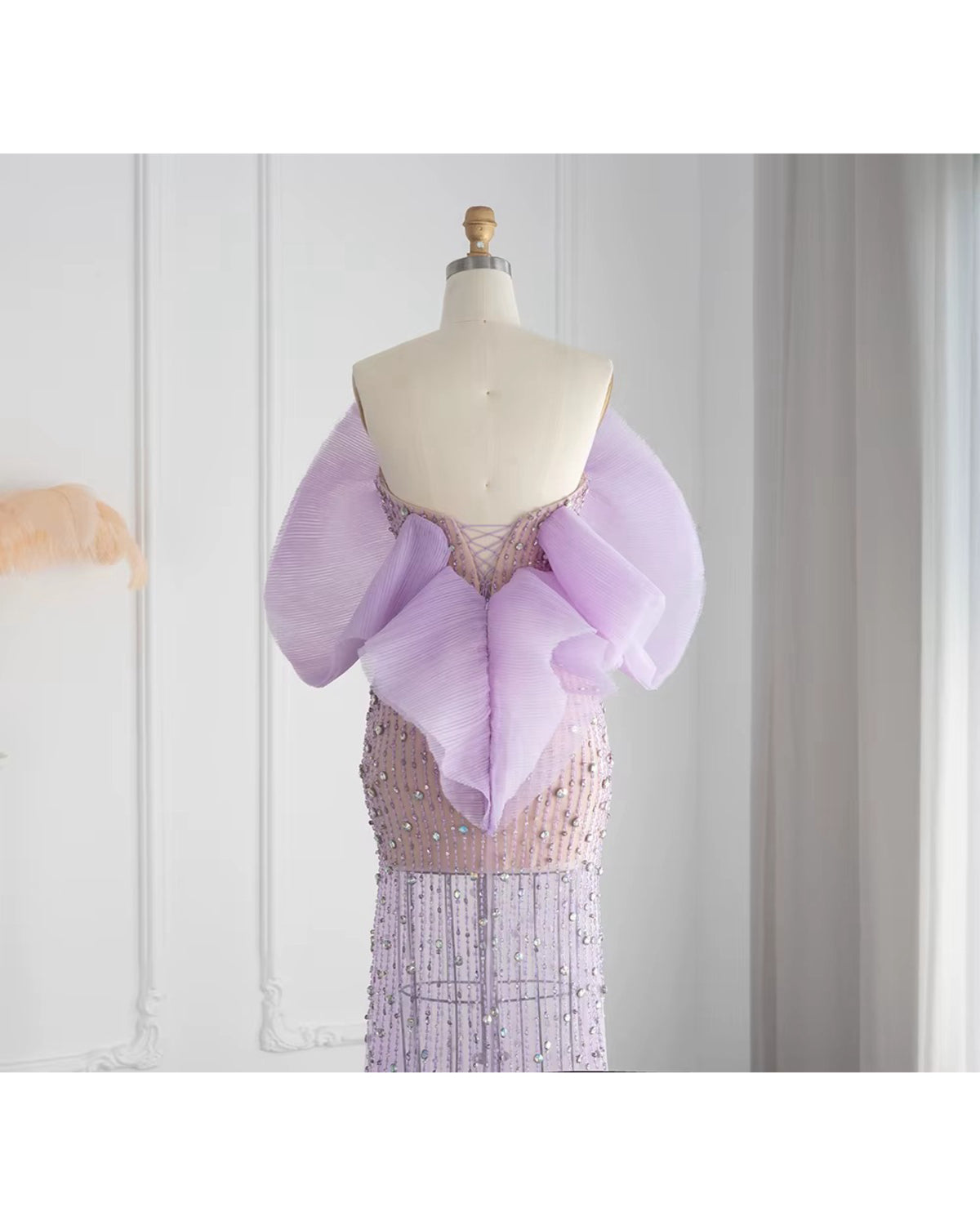 Vestido de Festa Longo Forro Curto Lilás Lia Amallu Oficial