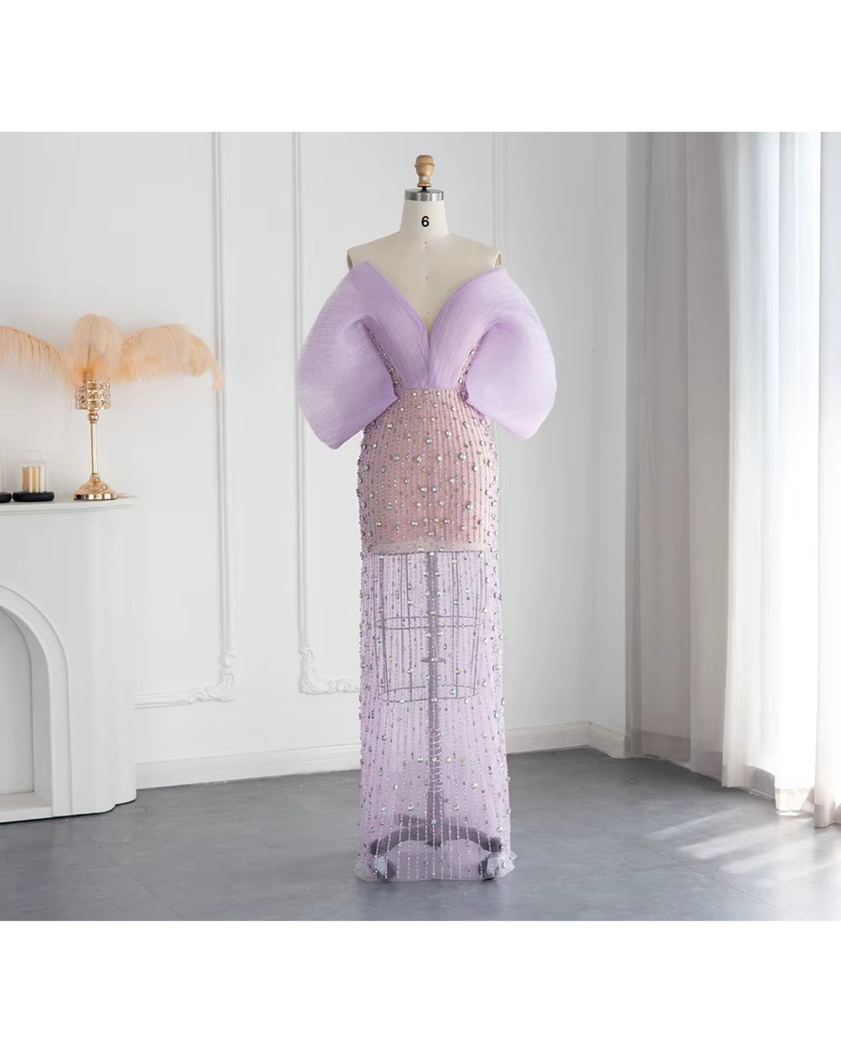 Vestido de Festa Longo Forro Curto Lilás Lia Amallu Oficial
