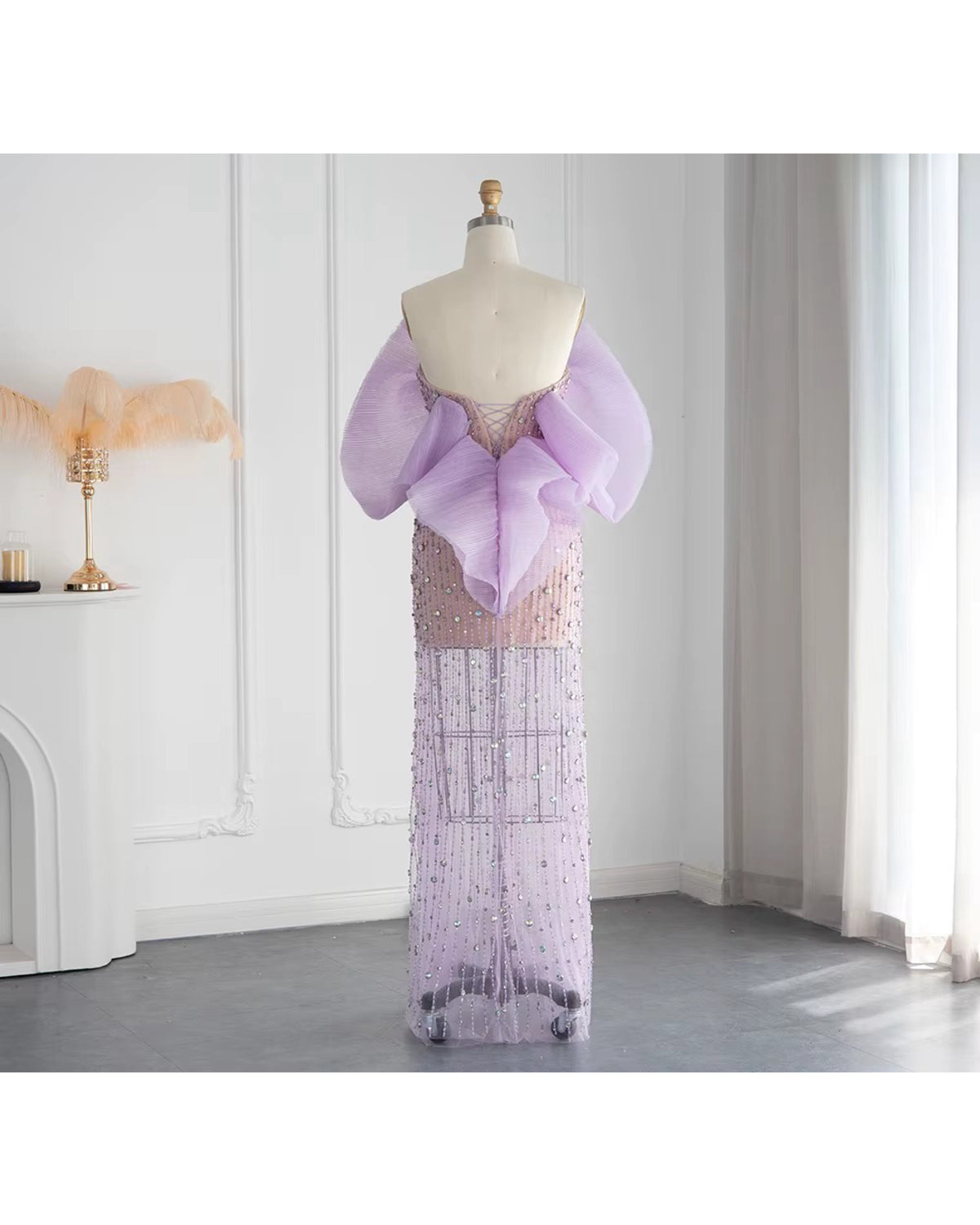 Vestido de Festa Longo Forro Curto Lilás Lia Amallu Oficial