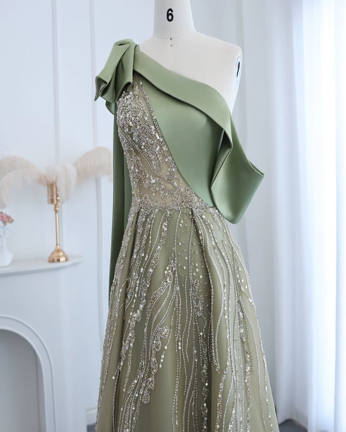 Vestido de Festa Longo Verde Oliva Lily Amallu Oficial