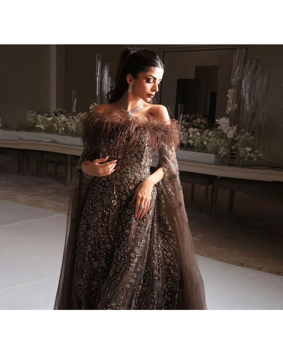 Vestido de Festa Longo Bordado Carol Amallu Oficial