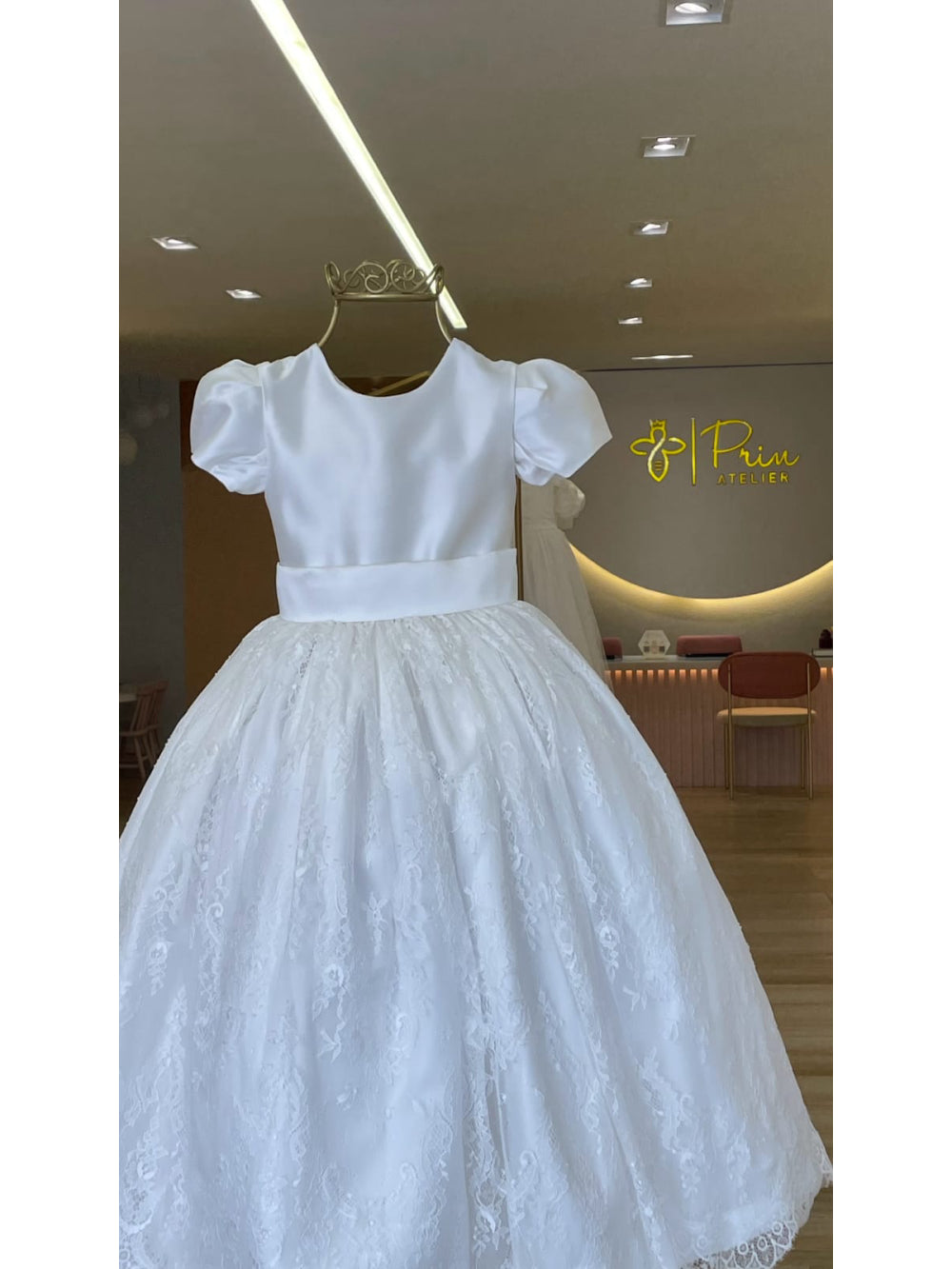 Vestido de Dama Sofia com Renda Prin Atelier