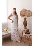 Vestido Longo de Renda  Branco Serena Wear