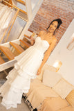 Vestido Longo com Saia em Camadas Off White Serena Wear