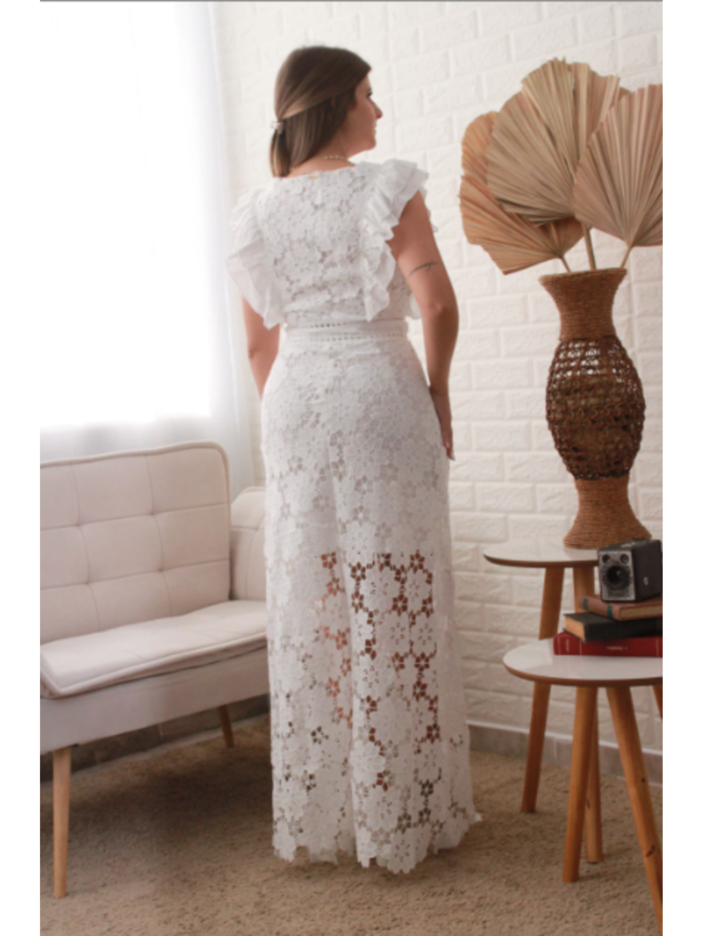 Vestido Longo de Renda  Branco Serena Wear