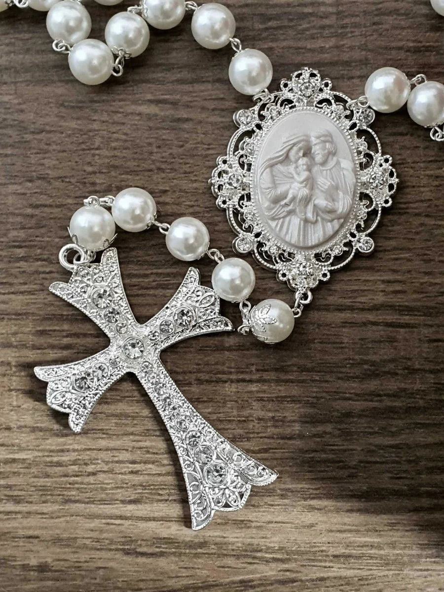 Terço de Noiva Camafeu Sagrada Família