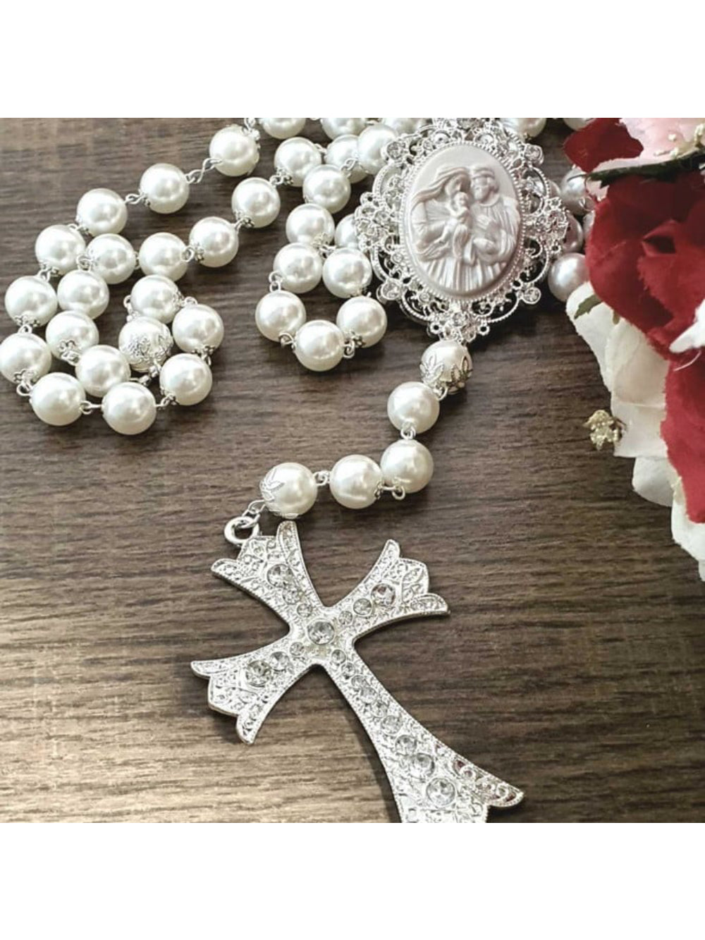 Terço de Noiva Camafeu Sagrada Família