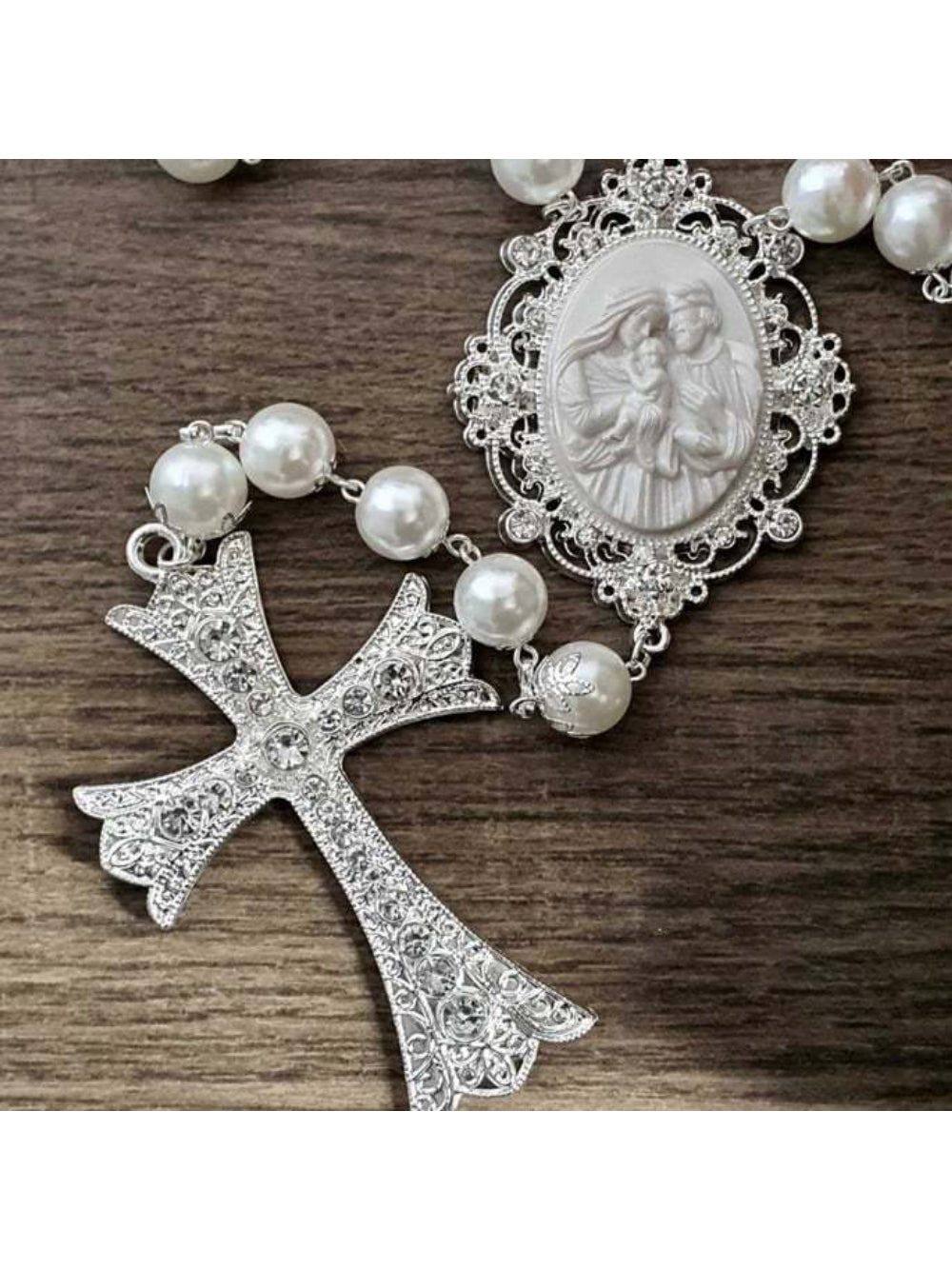 Terço de Noiva Camafeu Sagrada Família