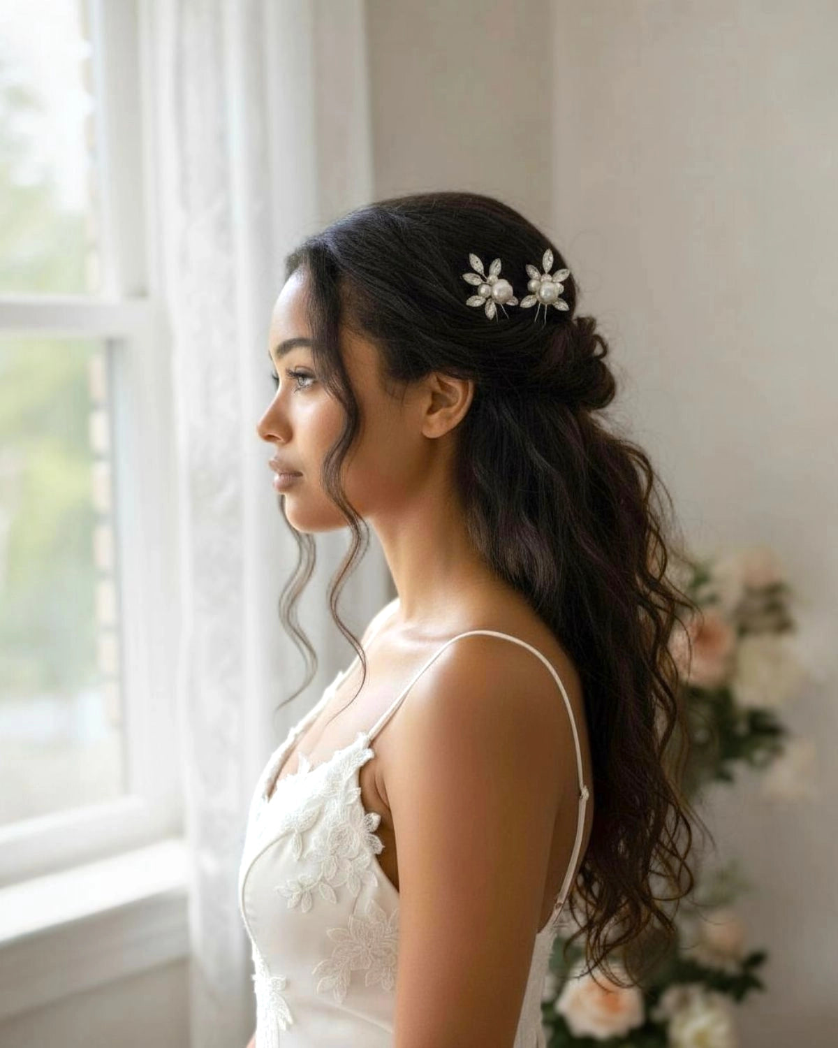 Duo Grampos Lara Pérolas e Zircônias Realeza Acessórios