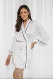 Robe para Noivas em crepe no branco Duas Damas Noivas