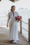 Robe Eva Longo Ostensa no Branco de Noiva Luxo