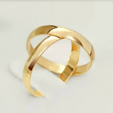 Par Aliança Casamento 3mm Ouro 18K Clássica Abaulada- NEUMOND