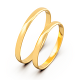 Par Aliança Casamento 2mm Ouro 18K Clássica Abaulada - NEUMOND